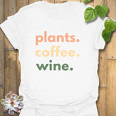 Plants, Coffee, Wine  T-Shirt White / S T-Shirt