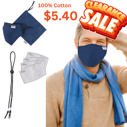 Premium Face Mask Set - 3 Layer 100% Cotton Reusable Face Mask - Navy Face masks