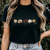 Pressed Flower T-shirt Black / S T-Shirt