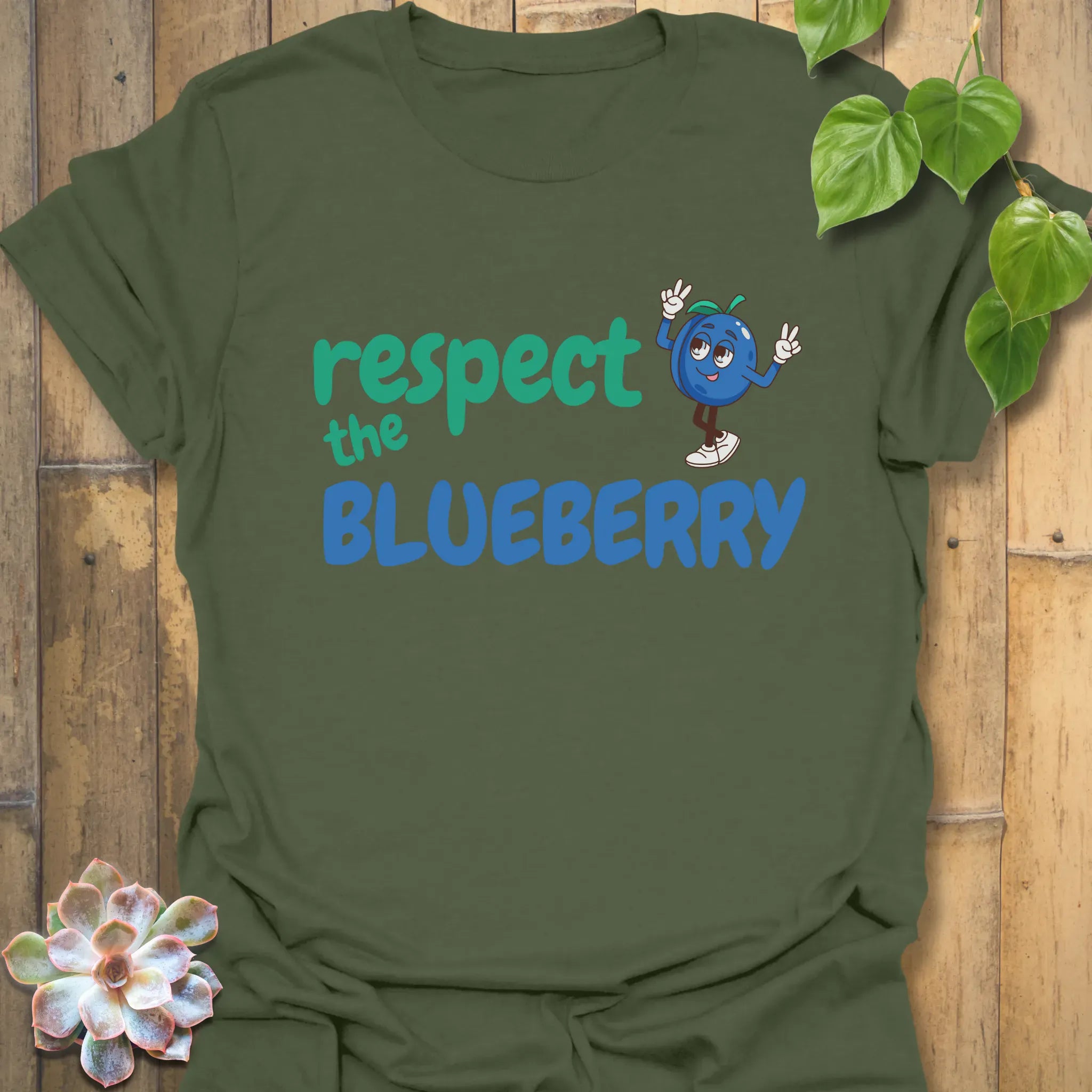 Respect The Blueberry T-shirt Military Green / S T-Shirt