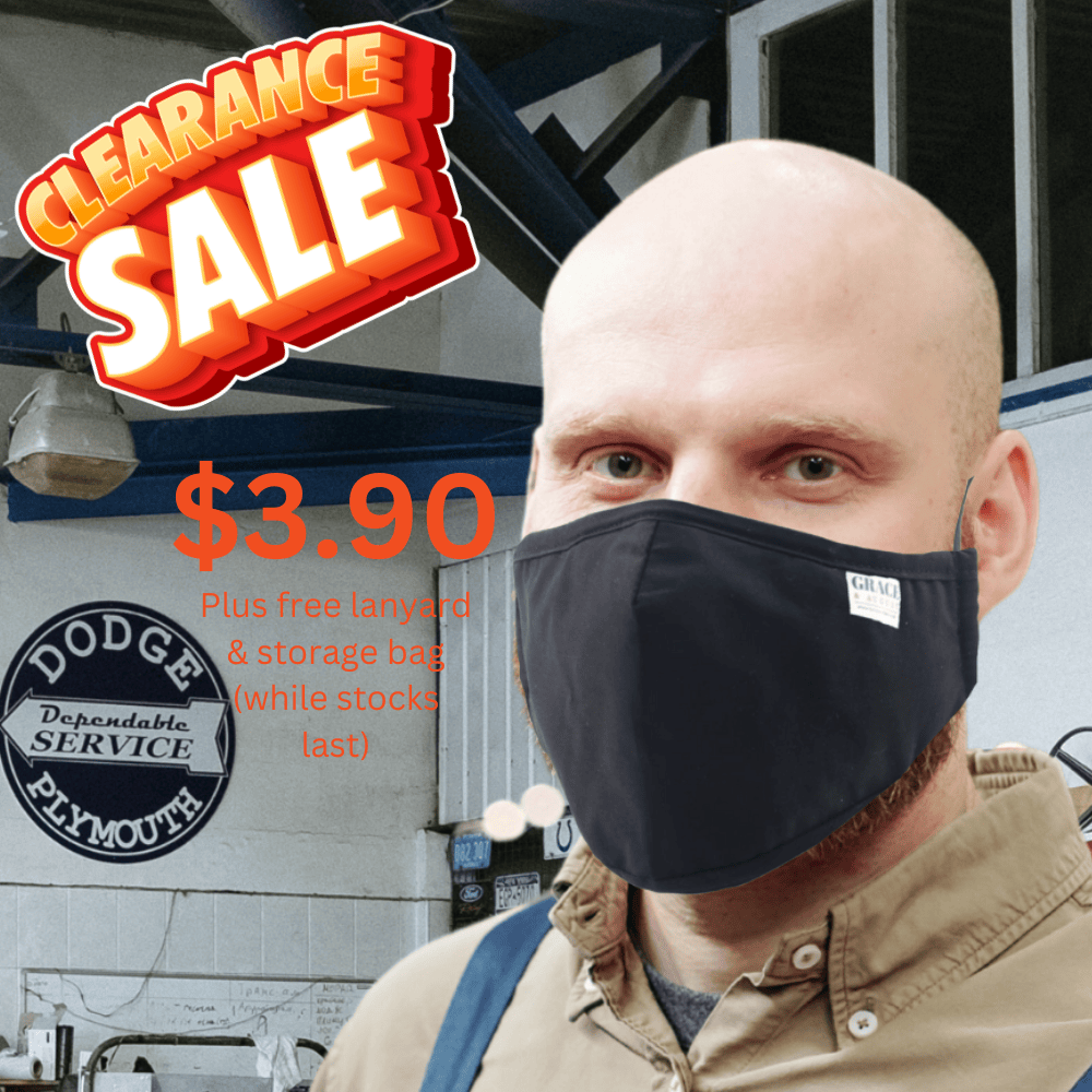 Reusable Fabric  Face Mask - with nose wire, Filter Pocket and two 2.5 Filters- Black Large Face masks