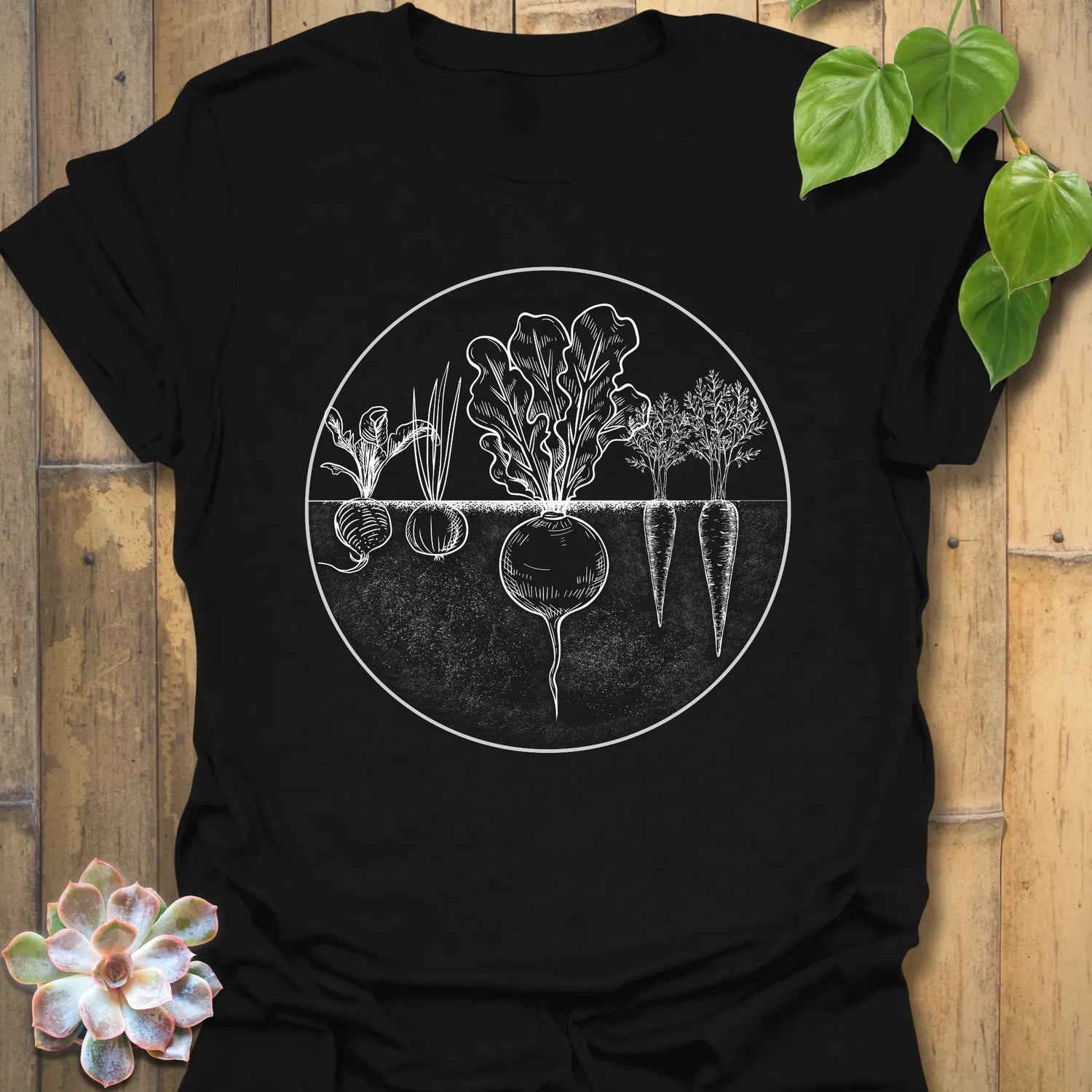 Rooted Vegetables T-shirt Black / S T-Shirt