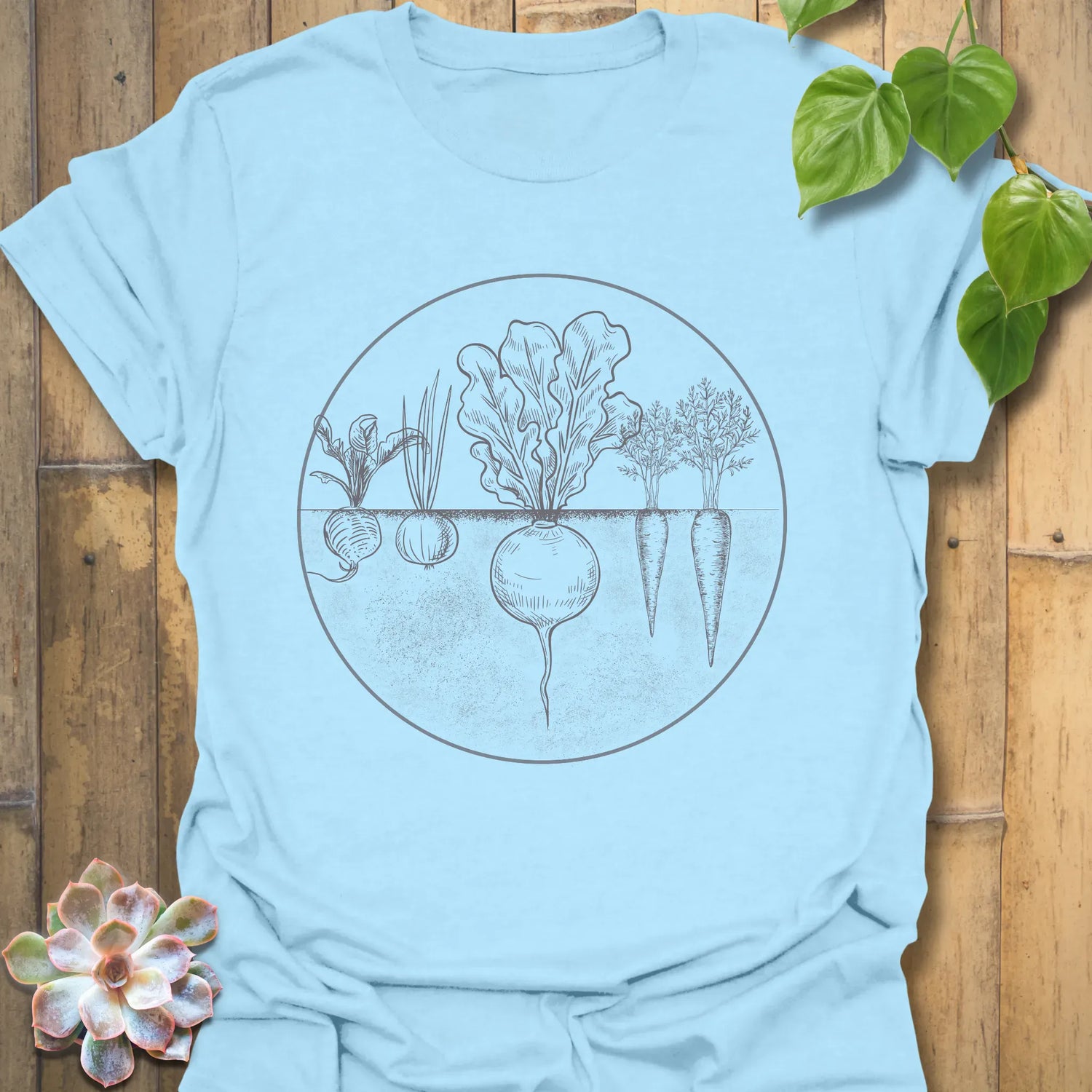 Rooted Vegetables T-shirt Light Blue / S T-Shirt