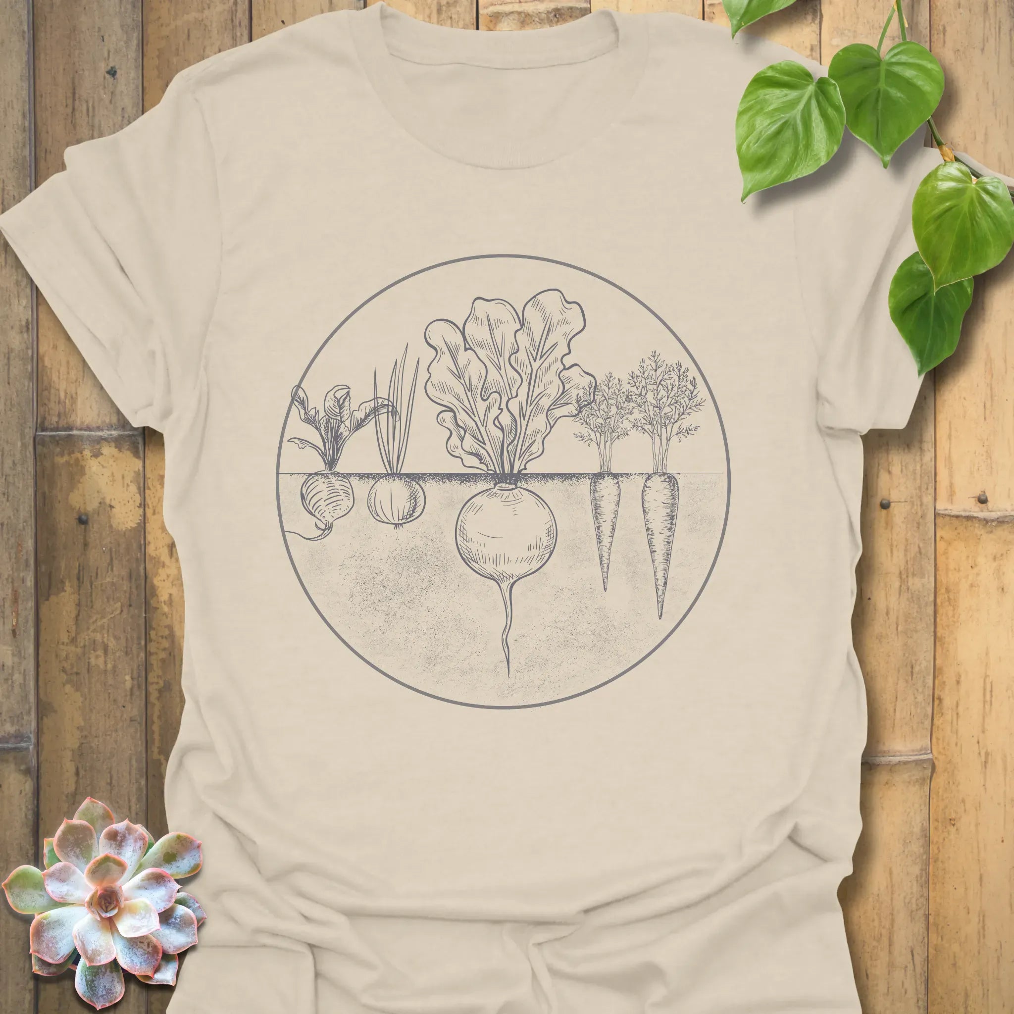 Rooted Vegetables T-shirt Natural / S T-Shirt