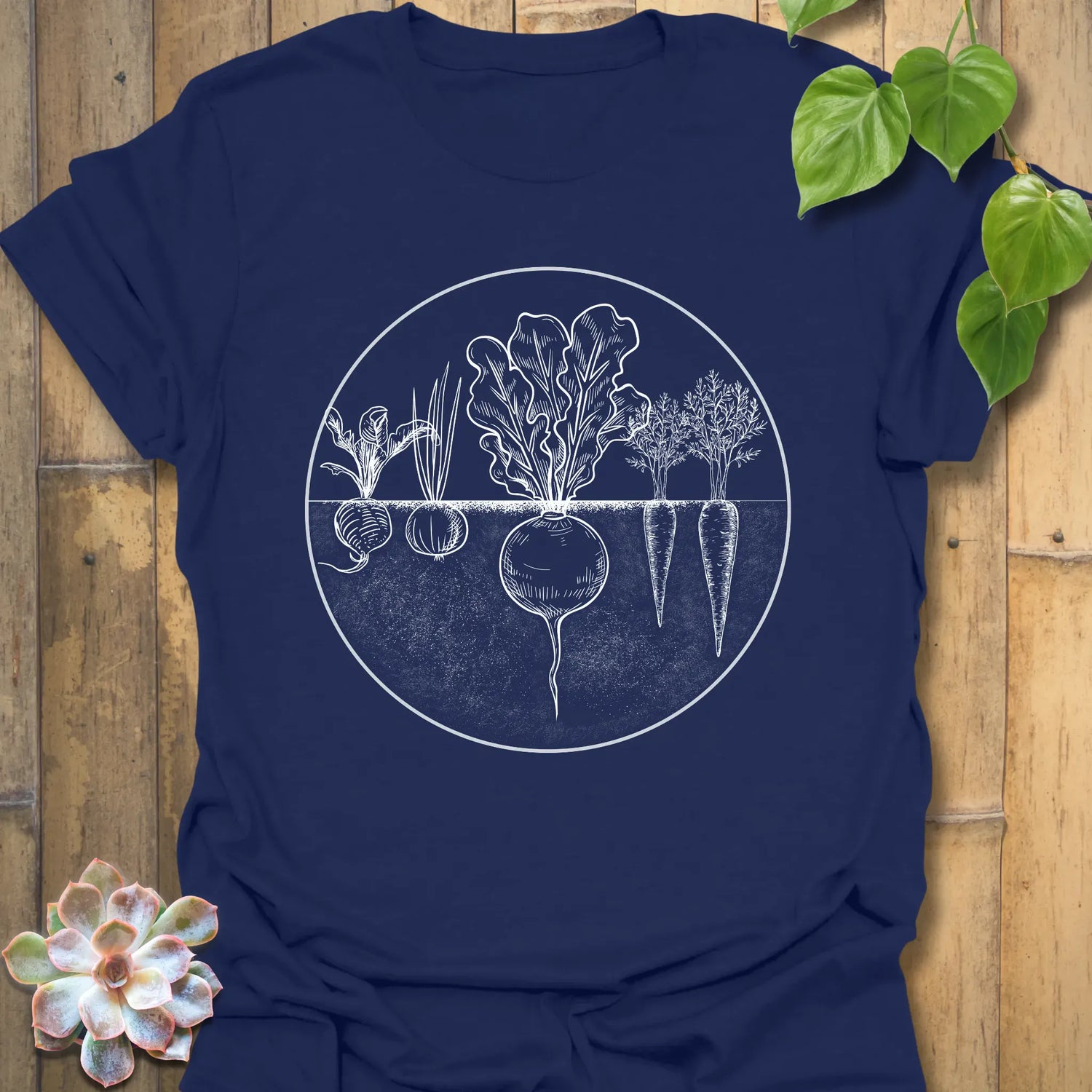 Rooted Vegetables T-shirt Navy / S T-Shirt