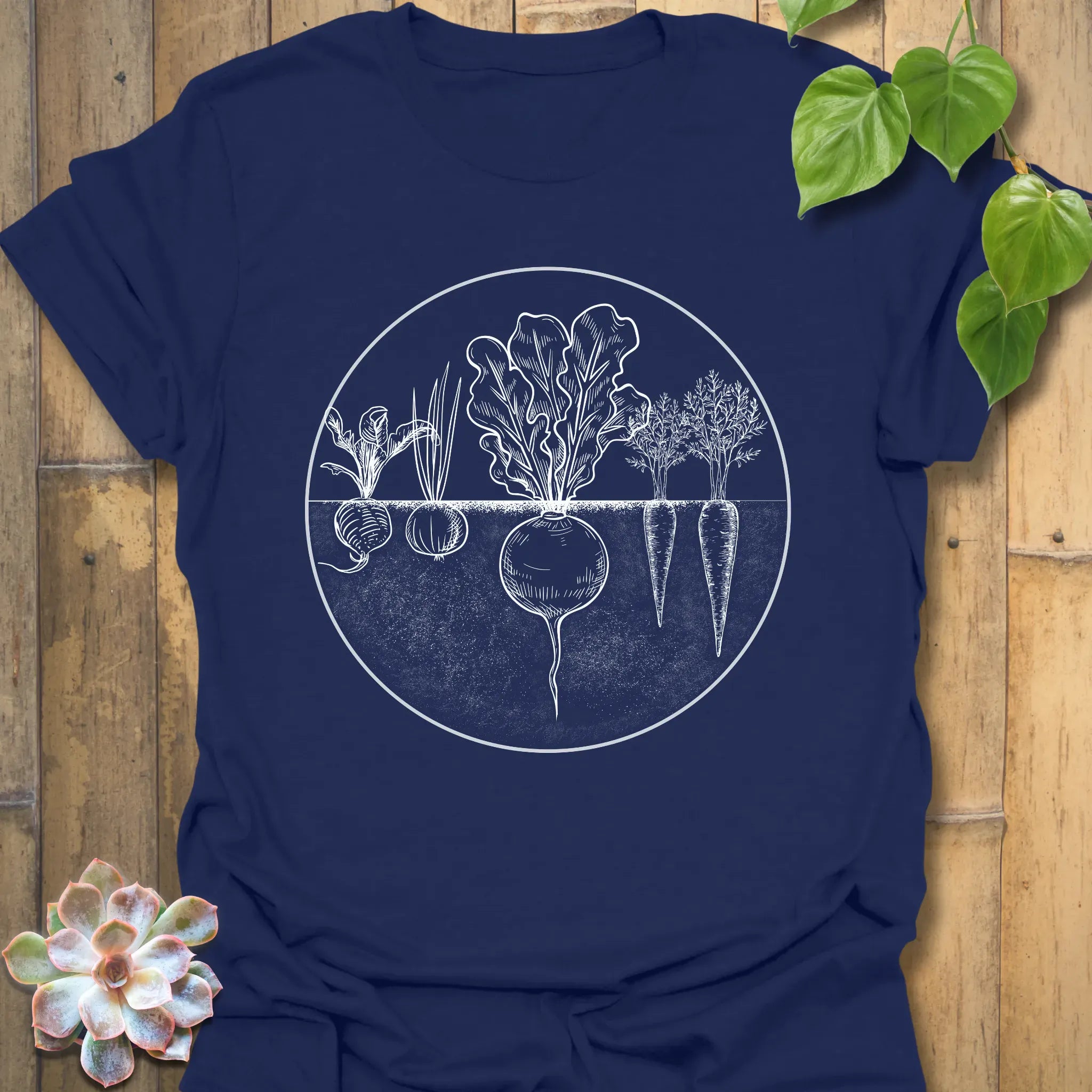 Rooted Vegetables T-shirt Navy / S T-Shirt