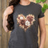 Rose Loveheart T-shirt Charcoal / S T-Shirt