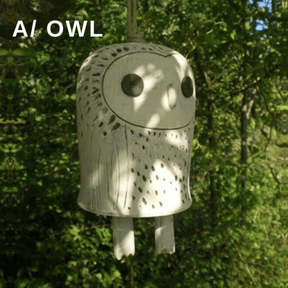 Rustic Animal Wind Chimes - Charming Small Animal Wind Chimes for Doors, Windows, and Garden A-Owl Animal Wind Chimes