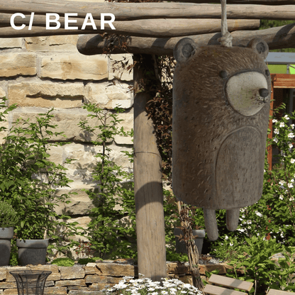 Rustic Animal Wind Chimes - Charming Small Animal Wind Chimes for Doors, Windows, and Garden C-Bear Animal Wind Chimes