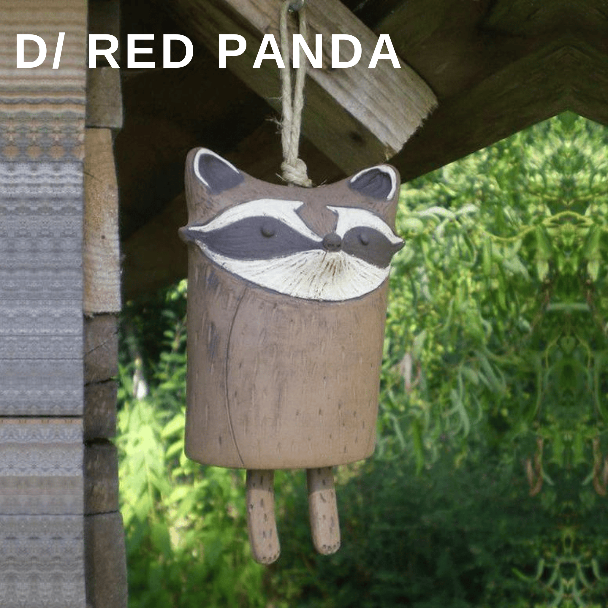 Rustic Animal Wind Chimes - Charming Small Animal Wind Chimes for Doors, Windows, and Garden D-Red panda Animal Wind Chimes