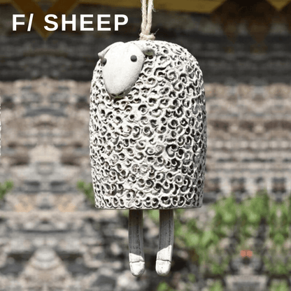 Rustic Animal Wind Chimes - Charming Small Animal Wind Chimes for Doors, Windows, and Garden F-Sheep Animal Wind Chimes