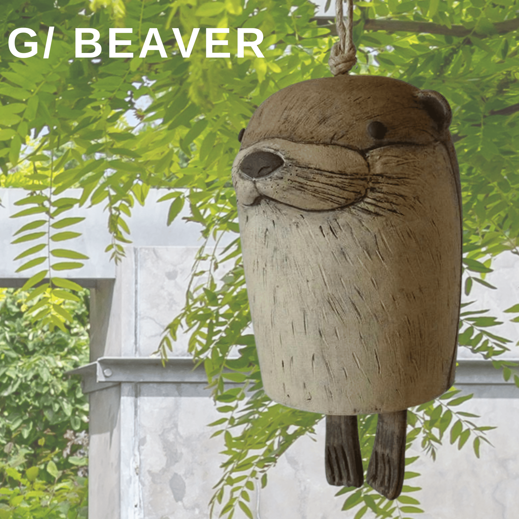 Rustic Animal Wind Chimes - Charming Small Animal Wind Chimes for Doors, Windows, and Garden G-Beaver Animal Wind Chimes