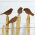 Rusty Metal Bird Ornaments - Set of 4 Lifelike Patina Metal Bird Silhouettes - Garden Fence Metal Art 4pcs set Metal Garden Art