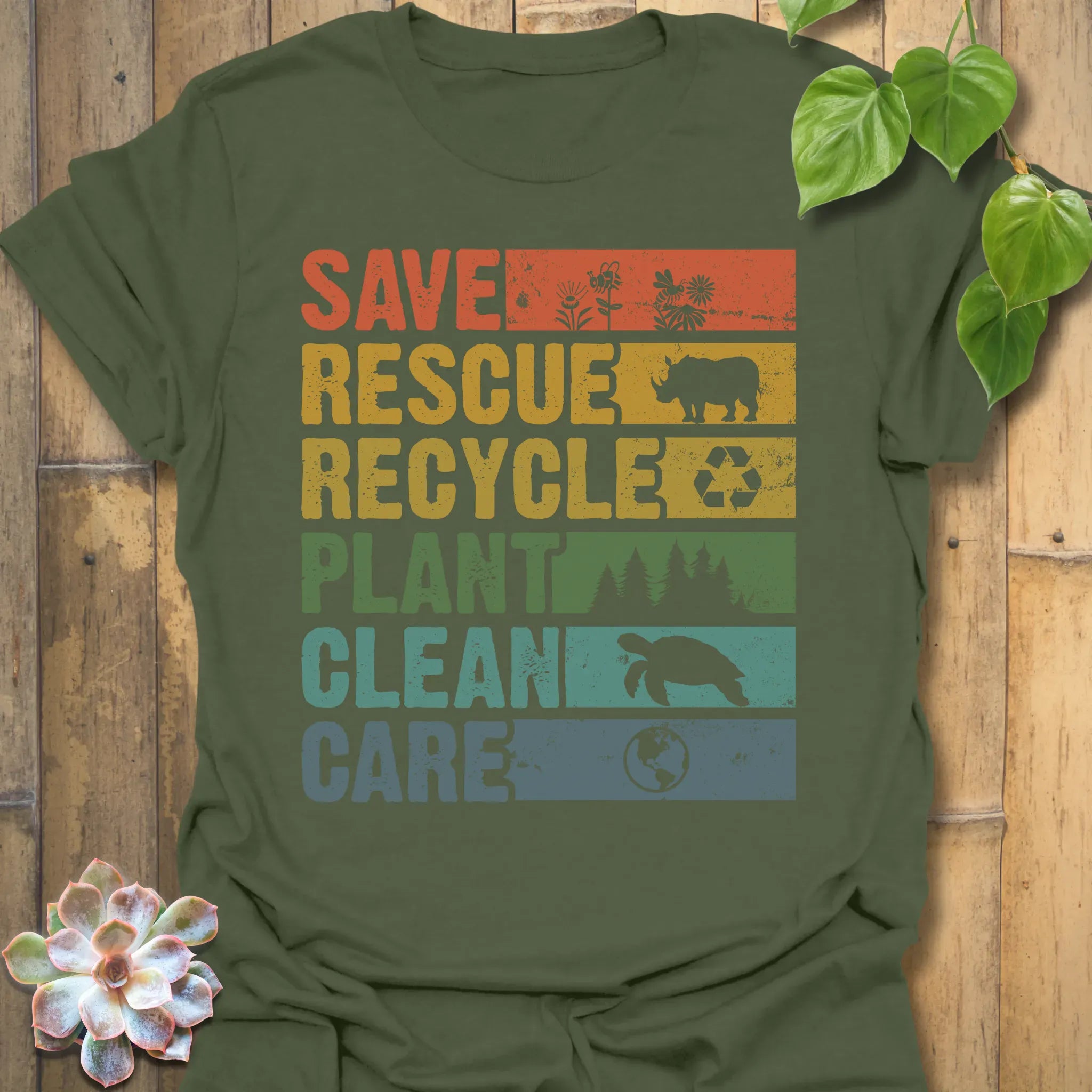 Save, Rescue T-shirt Military Green / S T-Shirt