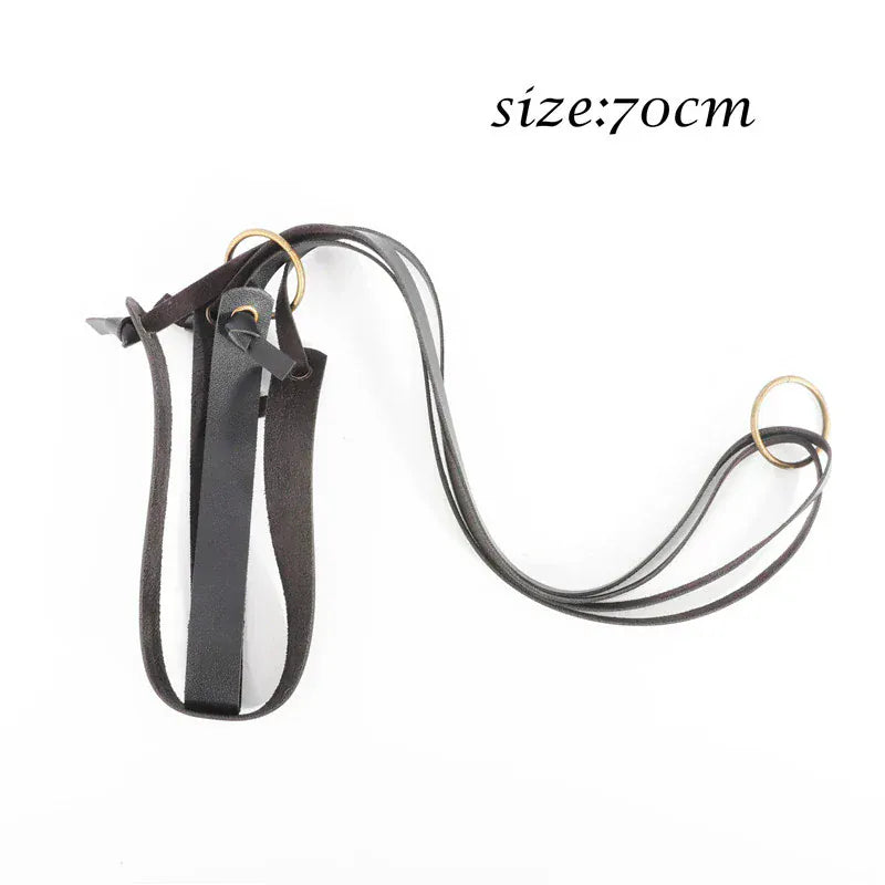 Scandinavian PU Leather Plant Hanger Black  - Clearance