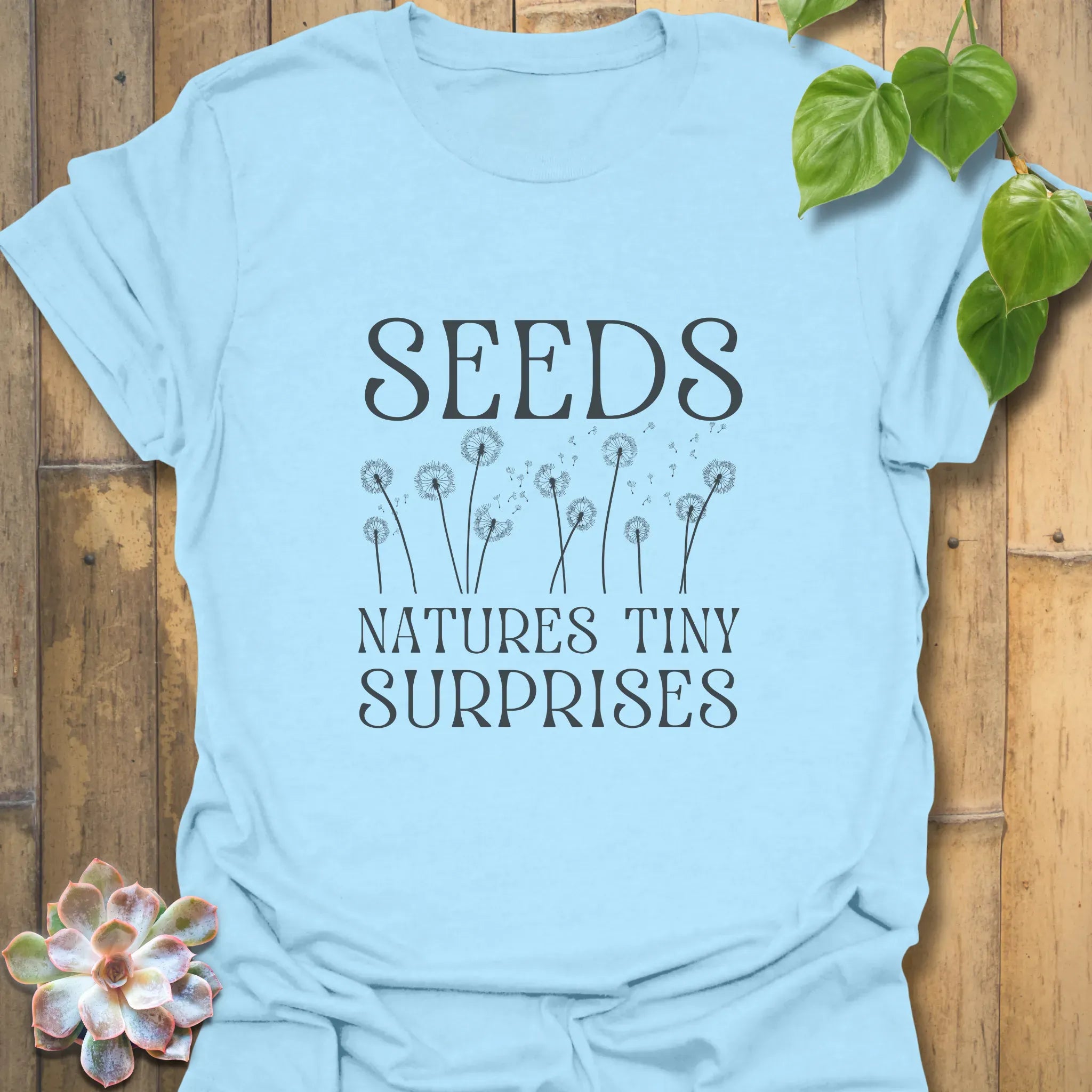Seeds – Nature’s Tiny Surprises T-shirt Light Blue / S T-Shirt