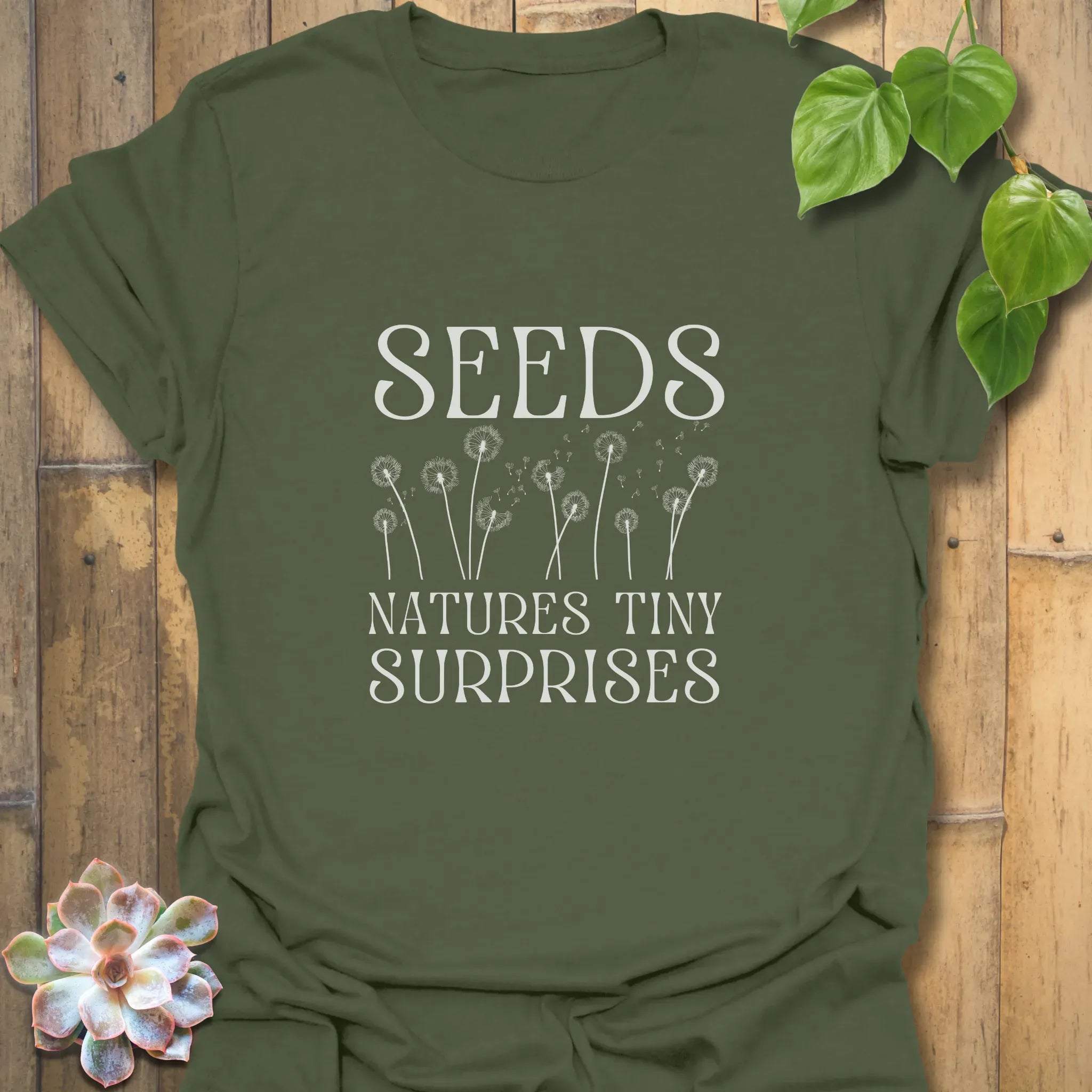 Seeds – Nature’s Tiny Surprises T-shirt Military Green / S T-Shirt