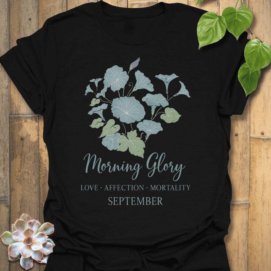 September Morning Glory T-shirt Black / S T-Shirt