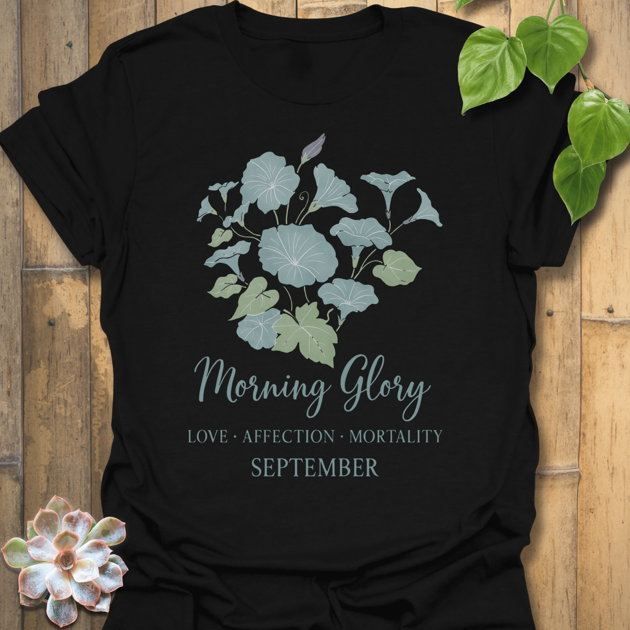 September Morning Glory T-shirt Black / S T-Shirt
