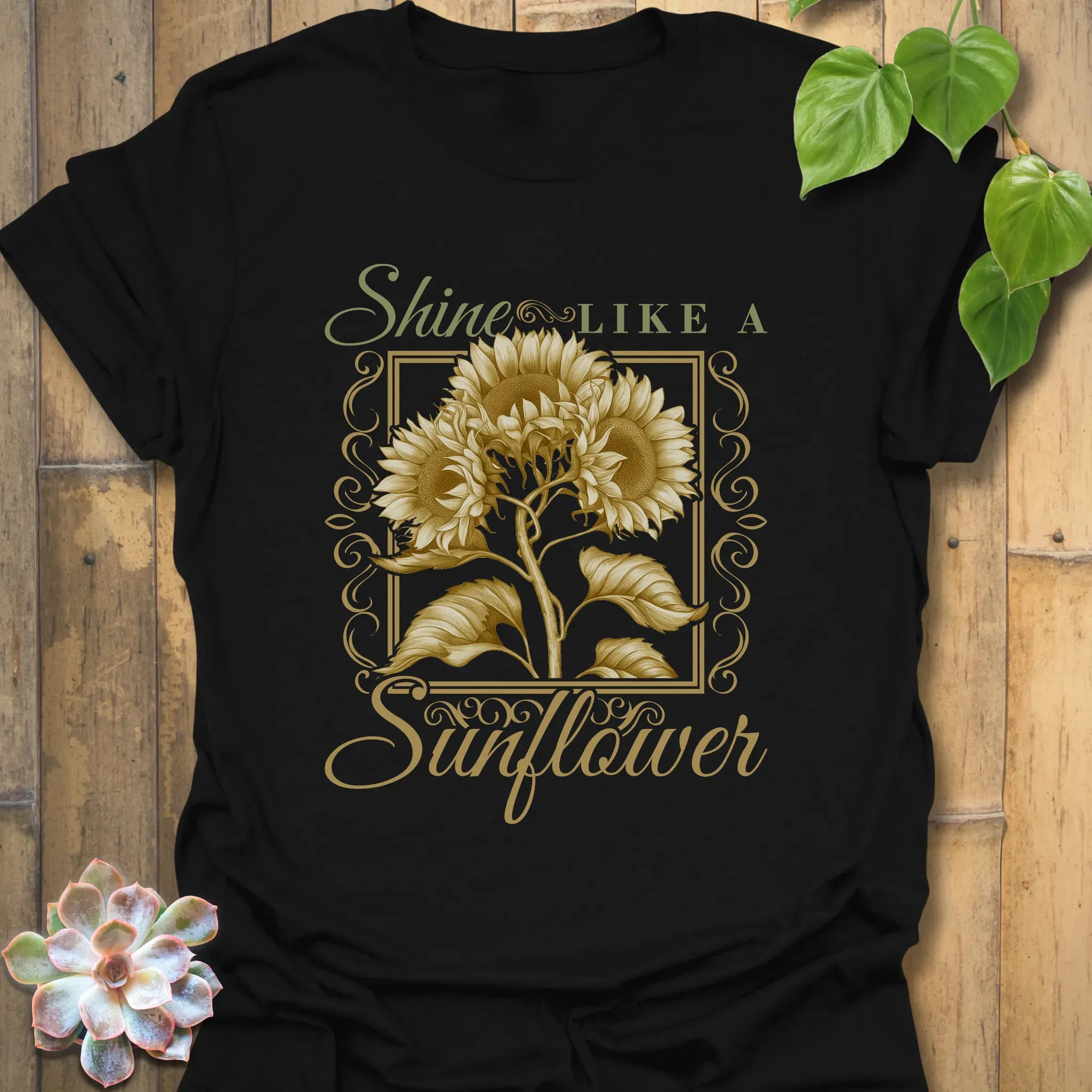 Shine Like A Sunflower T-shirt Black / S T-Shirt