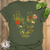 Skull in Bloom T-shirt Military Green / S T-Shirt