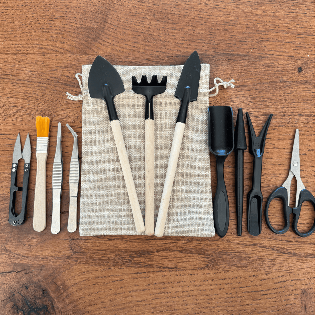 Small Plant Tool Kit for Succulents | 13 Pce with Muslin bag House Plant tools