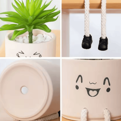 Smiley Character Plant Pot with Dangly Legs – Clearance