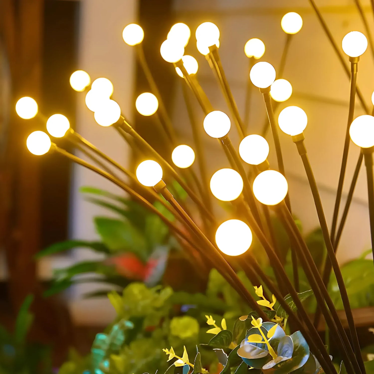 Solar Firefly Garden Lights - Waterproof 8 LED Outdoor Decor 6L Warm White Solar Lights