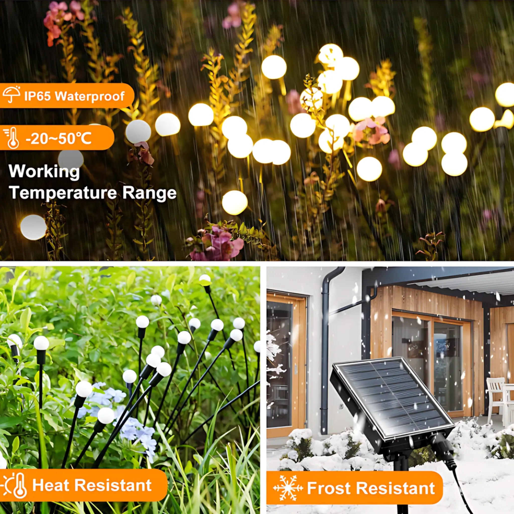 Solar Firefly Garden Lights - Waterproof 8 LED Outdoor Decor Solar Lights