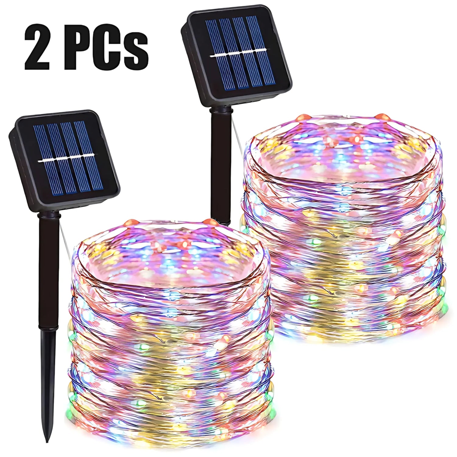 Solar String Lights - Waterproof LED Fairy Lights for Outdoor Decor Color 2PC / 5M 50LED 400mAh String Lights