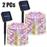 Solar String Lights - Waterproof LED Fairy Lights for Outdoor Decor Color 2PC / 5M 50LED 400mAh String Lights