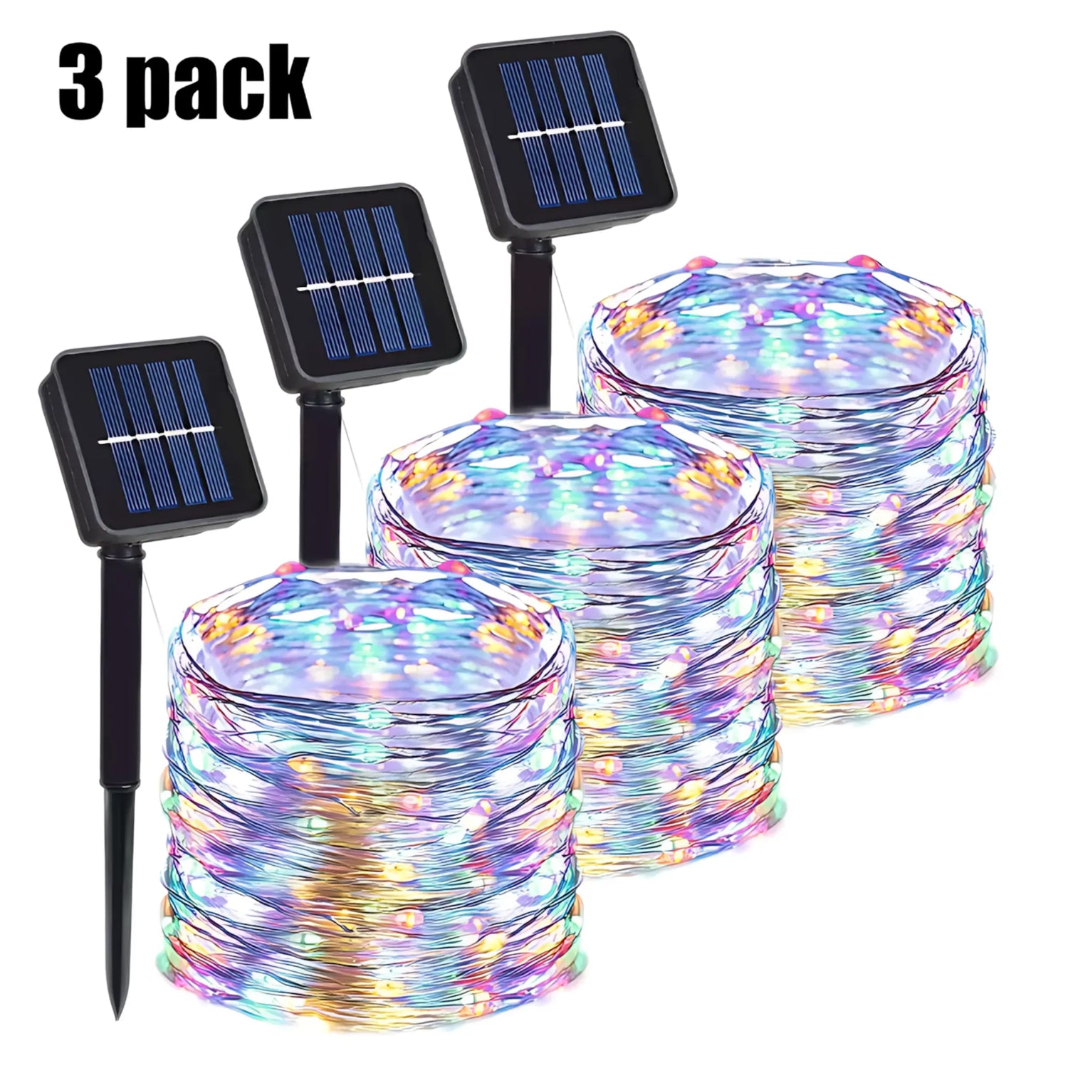 Solar String Lights - Waterproof LED Fairy Lights for Outdoor Decor Color 3PC / 5M 50LED 400mAh String Lights