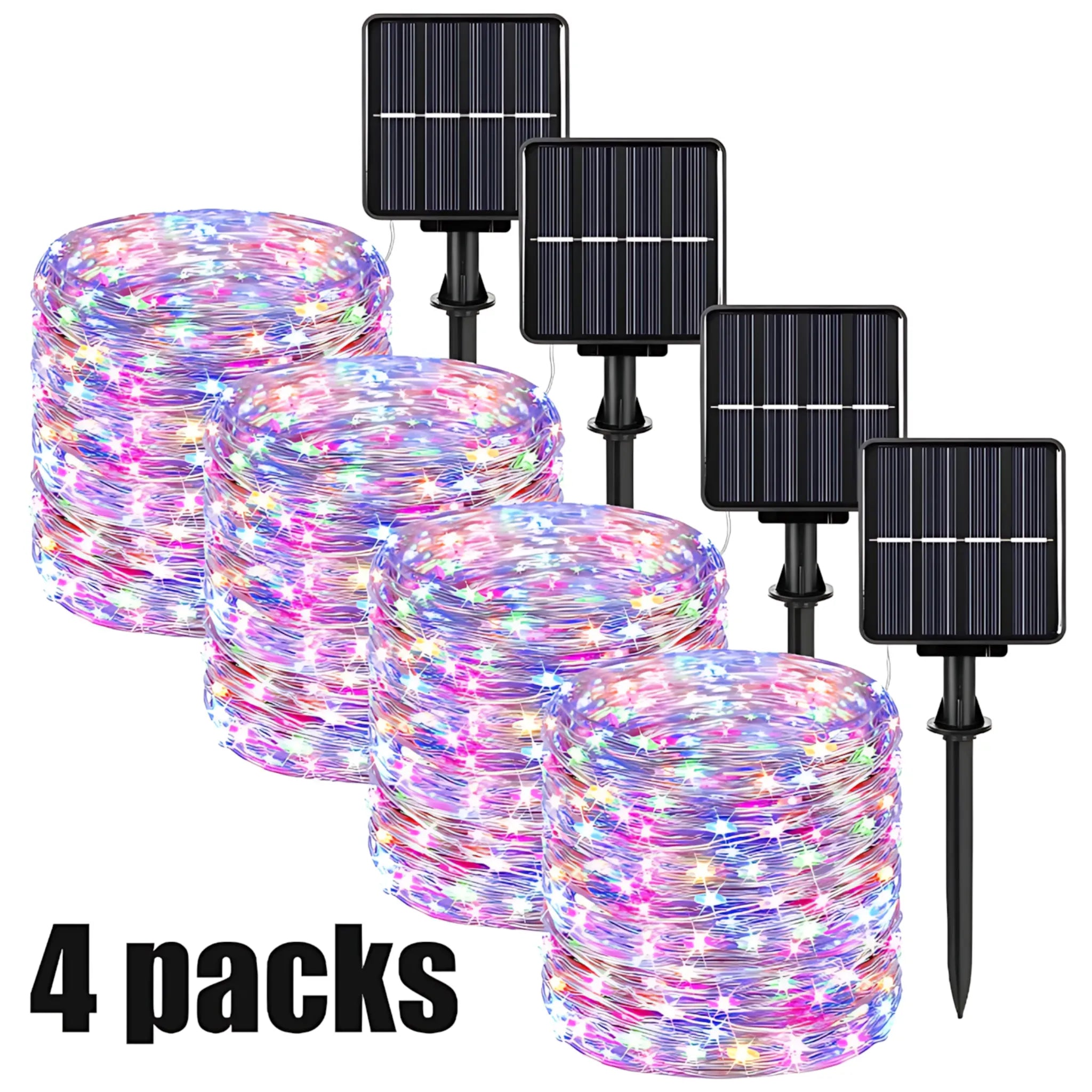Solar String Lights - Waterproof LED Fairy Lights for Outdoor Decor Color 4PC / 5M 50LED 400mAh String Lights