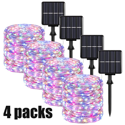 Solar String Lights - Waterproof LED Fairy Lights for Outdoor Decor Color 4PC / 5M 50LED 400mAh String Lights