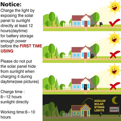 Solar String Lights - Waterproof LED Fairy Lights for Outdoor Decor String Lights