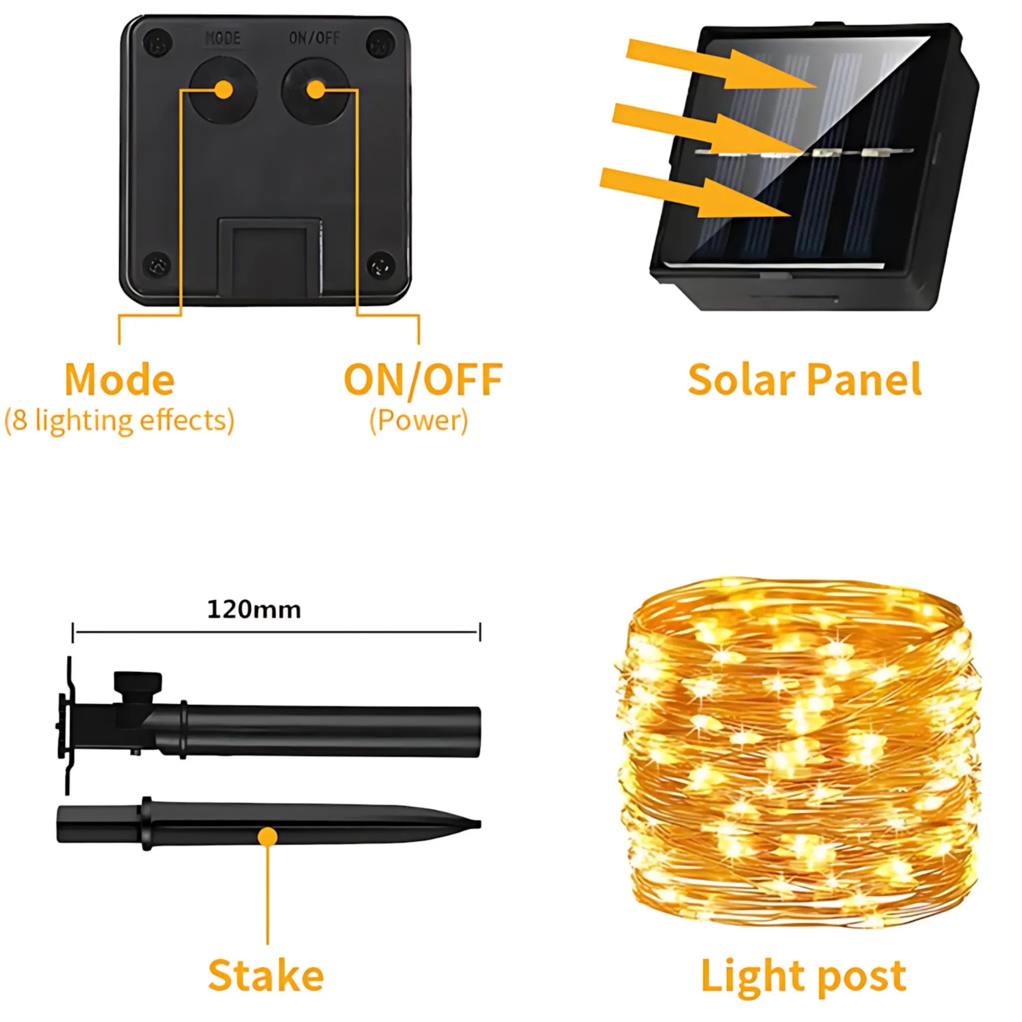 Solar String Lights - Waterproof LED Fairy Lights for Outdoor Decor String Lights