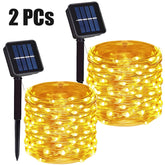 Solar String Lights - Waterproof LED Fairy Lights for Outdoor Decor Warm 2PC / 5M 50LED 400mAh String Lights