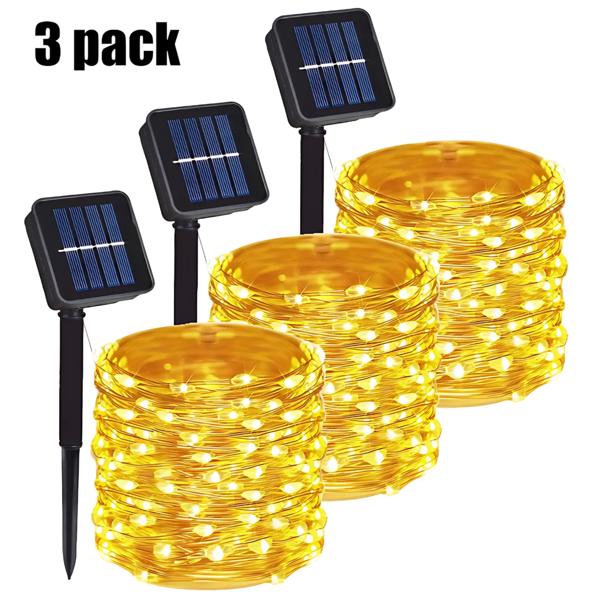 Solar String Lights - Waterproof LED Fairy Lights for Outdoor Decor Warm 3PC / 5M 50LED 400mAh String Lights