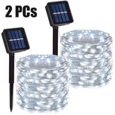Solar String Lights - Waterproof LED Fairy Lights for Outdoor Decor White 2PC / 5M 50LED 400mAh String Lights