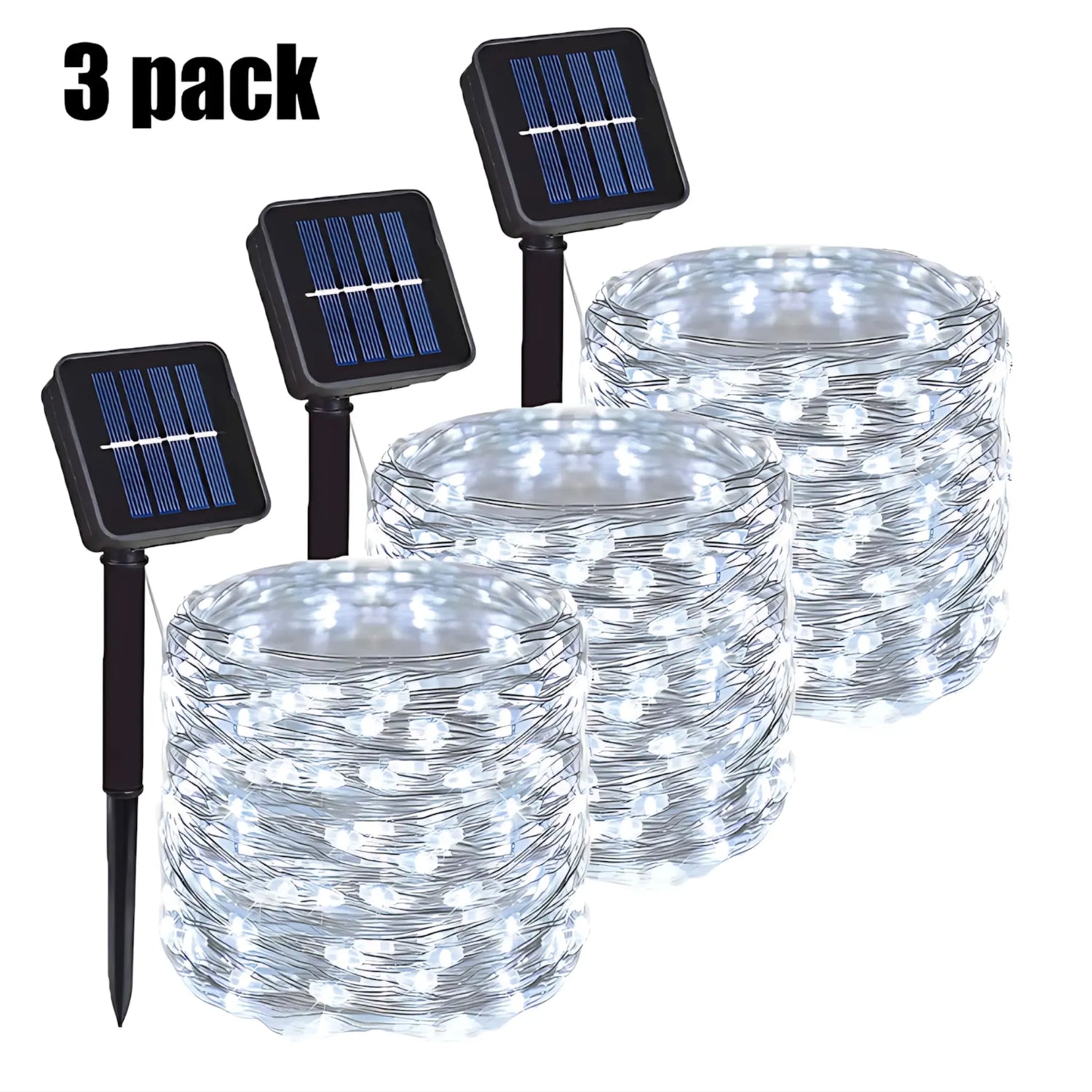 Solar String Lights - Waterproof LED Fairy Lights for Outdoor Decor White 3PC / 5M 50LED 400mAh String Lights