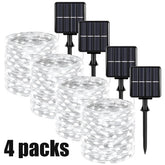 Solar String Lights - Waterproof LED Fairy Lights for Outdoor Decor White 4PC / 5M 50LED 400mAh String Lights