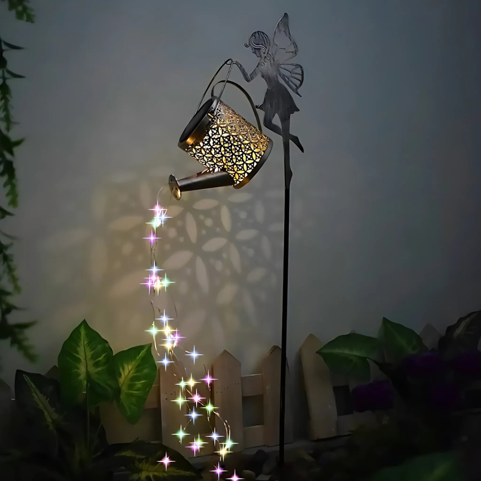 Solar Watering Can Lights - Large Retro Metal Garden Lantern Fairy Solar Light 1 Solar Lights Lantern