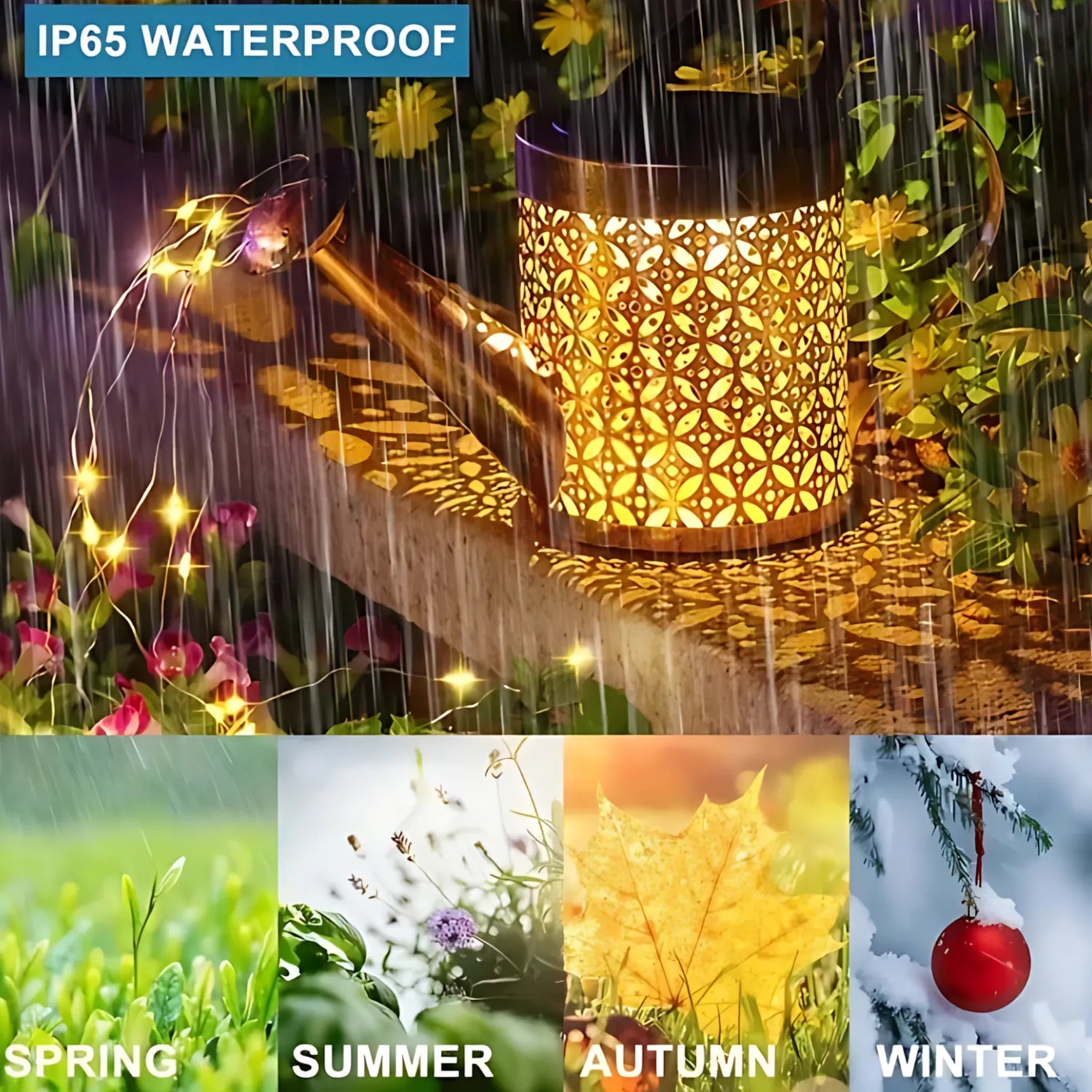 Solar Watering Can Lights - Large Retro Metal Garden Lantern Solar Lights Lantern