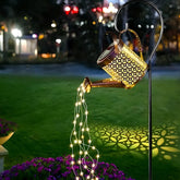 Solar Watering Can Lights - Large Retro Metal Garden Lantern Warm White Solar Lights Lantern