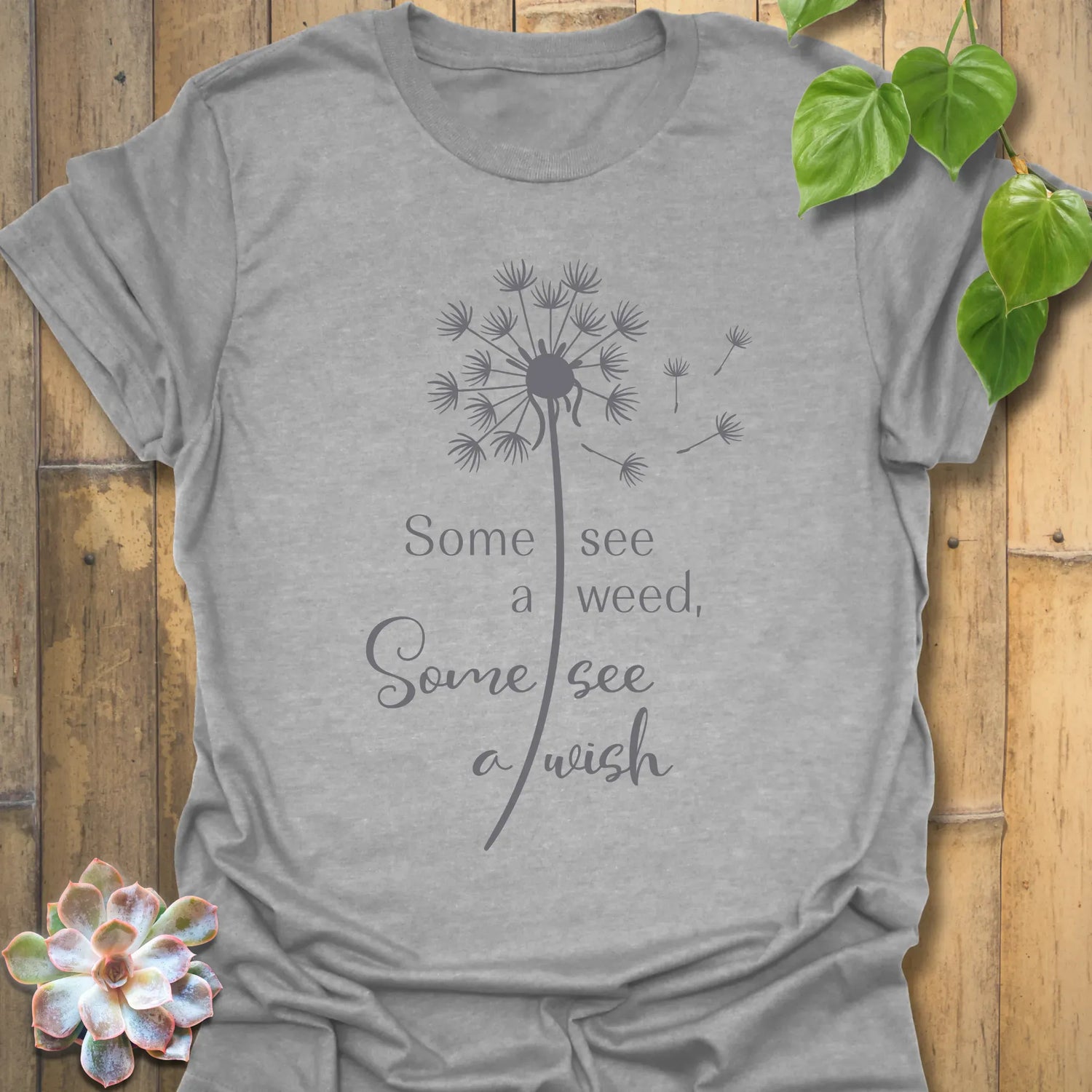 Some See A Wish, Some See a Weed t-Shirt Sport Grey / S T-Shirt