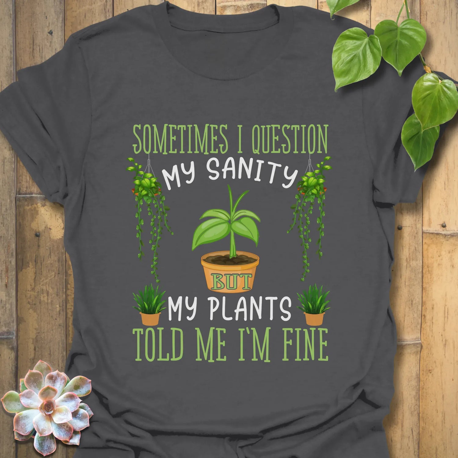 Sometimes I Question My Sanity T-shirt Charcoal / S T-Shirt