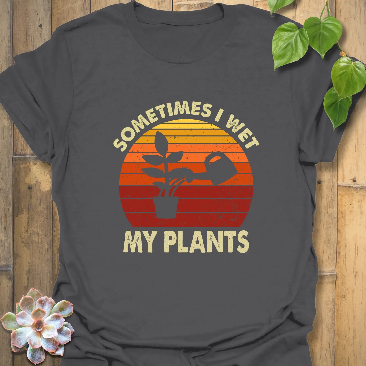 Sometimes I Wet My Plants T-shirt Charcoal / S T-Shirt