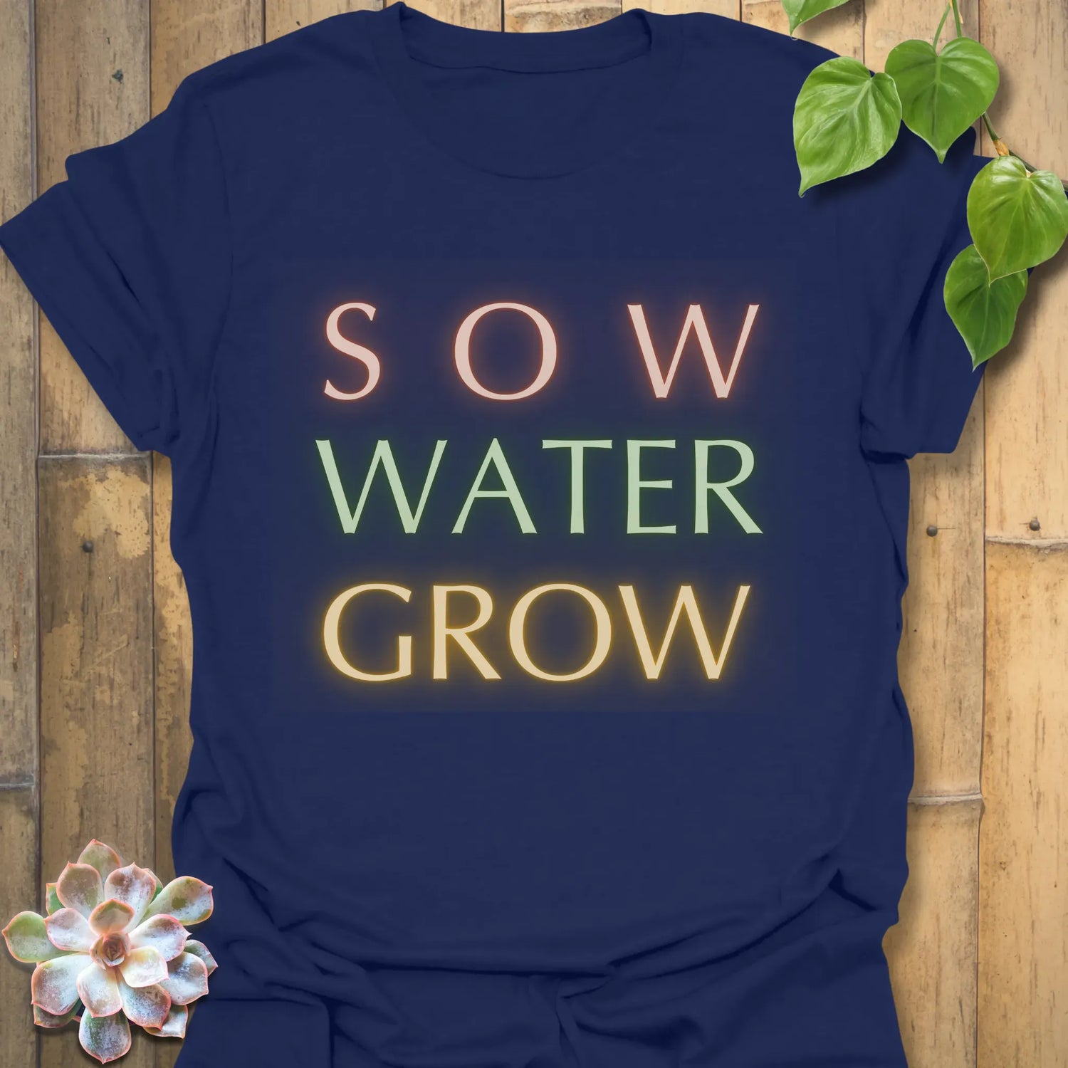 Sow Water Grow T-shirt Navy / S T-Shirt