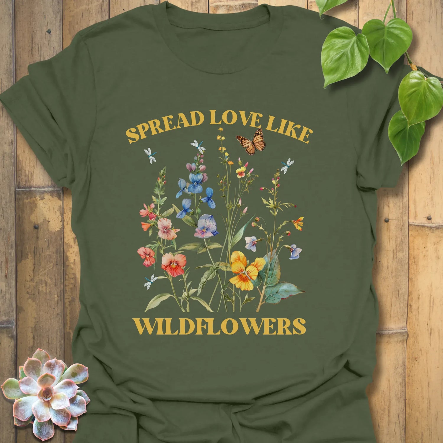 Spread Love T-shirt Military Green / S T-Shirt