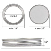 Sprouting Jar Accessories - Wide Mouth Mason Jar Strainer Lids & Adjustable Stands Sprout Set